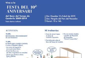 Asistencia al X aniversario del Banco del Tiempo de Cambrils