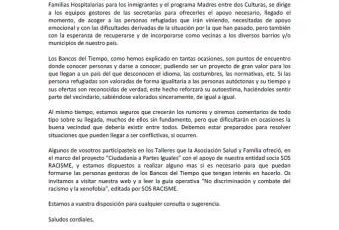 Manifiesto de la red de Bancos del Tiempo con relación a la crisis de los refugiados
