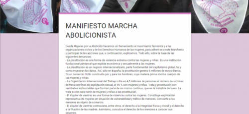La Asociación Salud y Familia apoya el Manifiesto de la marcha abolicionista